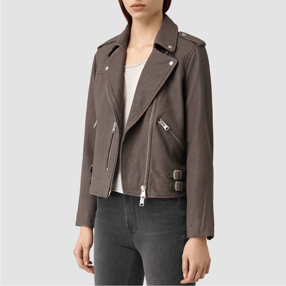 All Saints Brown Watson Biker Jacket